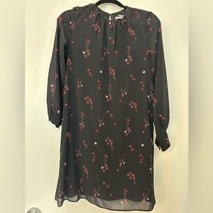 Black and Red Floral Shift Dress